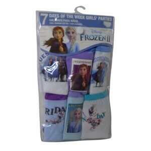 Frozen II 7 Days Of The Week Girls 100% Cotton Panties Size 4